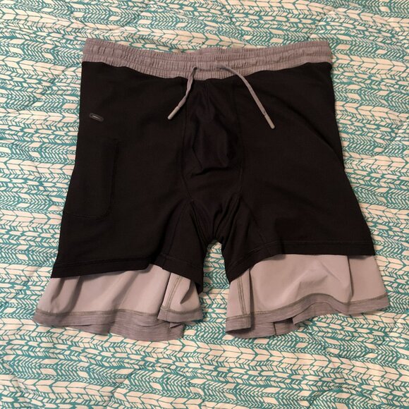 Mens Lululemon gray lined shorts 6 1/2" inseam - Picture 6 of 6